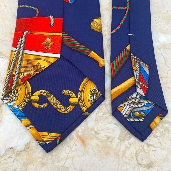 Vintage Hermes “Scarf” Tie 100% Silk Rare - Picture 5 of 8